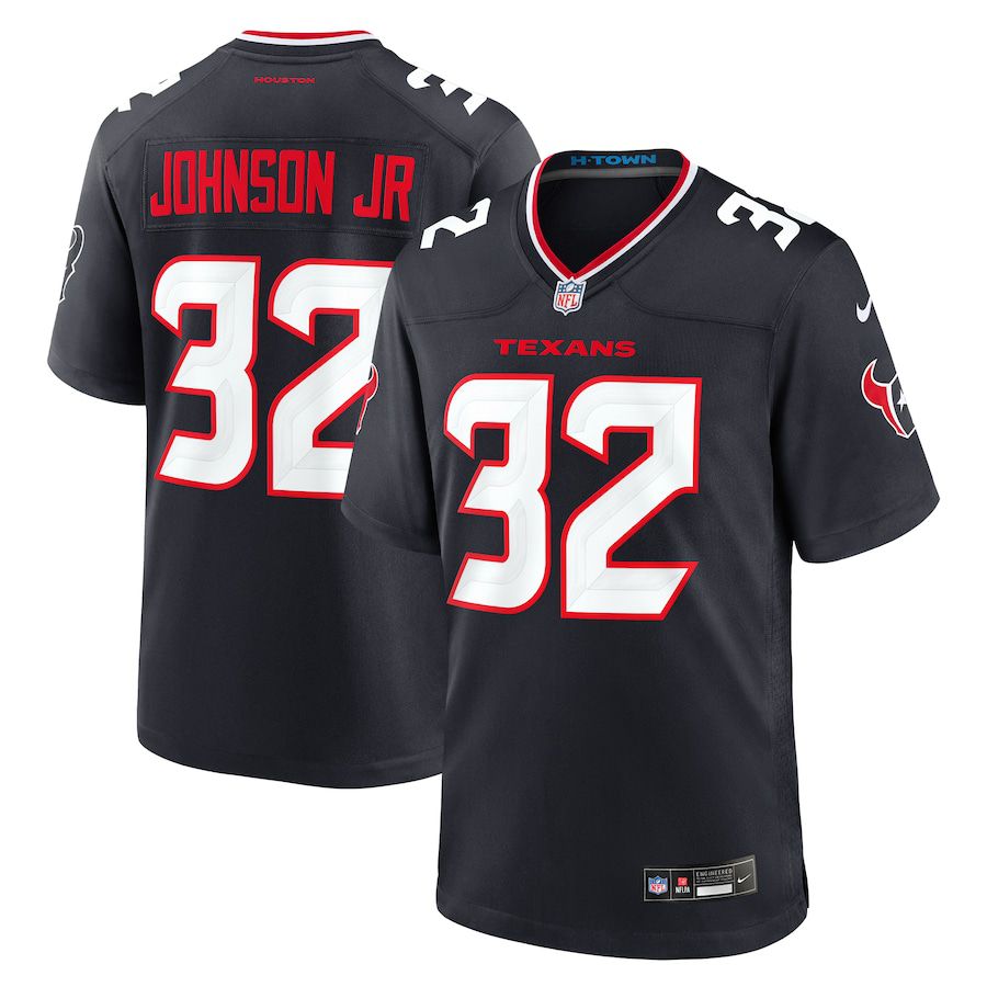 Men Houston Texans #32 Lonnie Johnson Jr. Nike Navy Team Game NFL Jersey